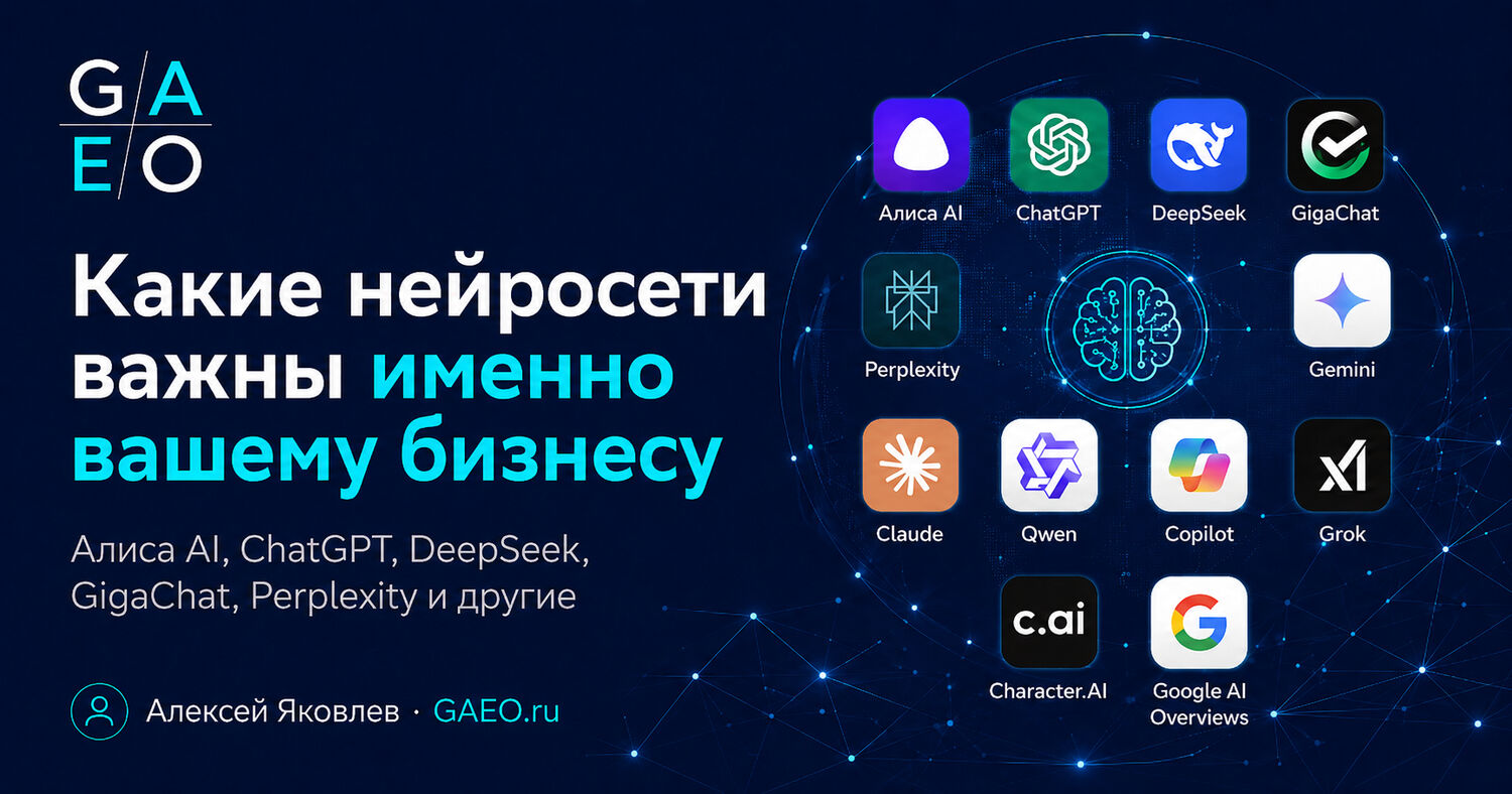 Какие нейросети важны именно вашему бизнесу: приоритеты GEO-продвижения