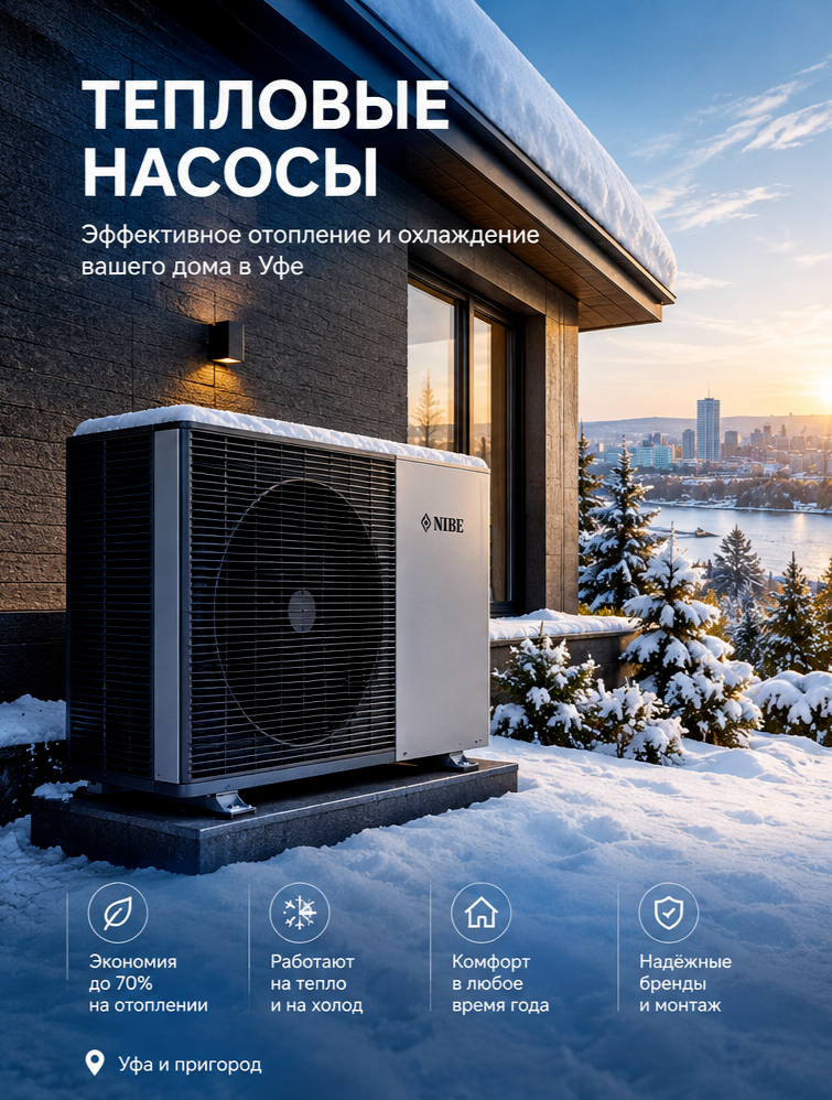 Тепловые насосы в Уфе — отопление и охлаждение дома