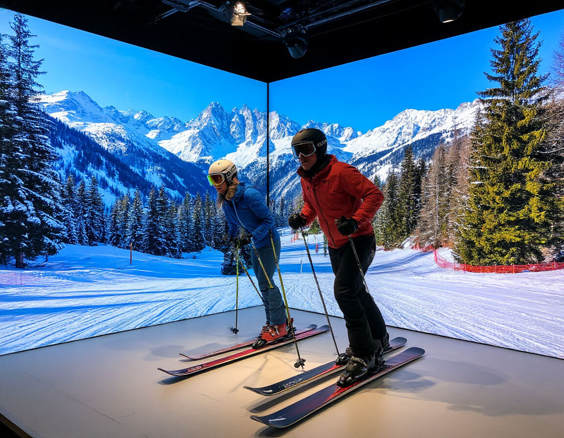 Бесконечный склон - тренировка горнолыжников