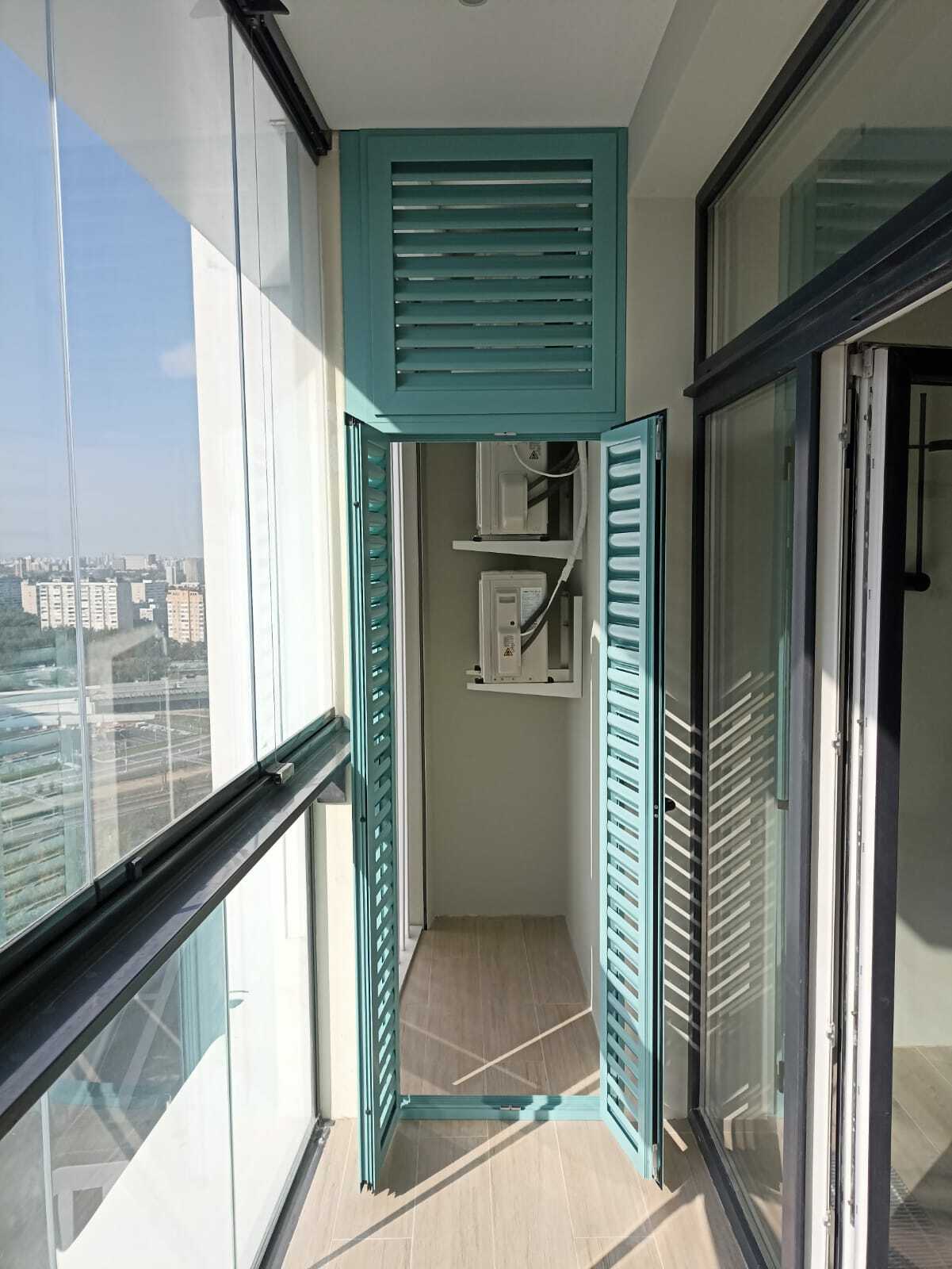 Алюминиевые жалюзийные двери для технических балконов и лоджий