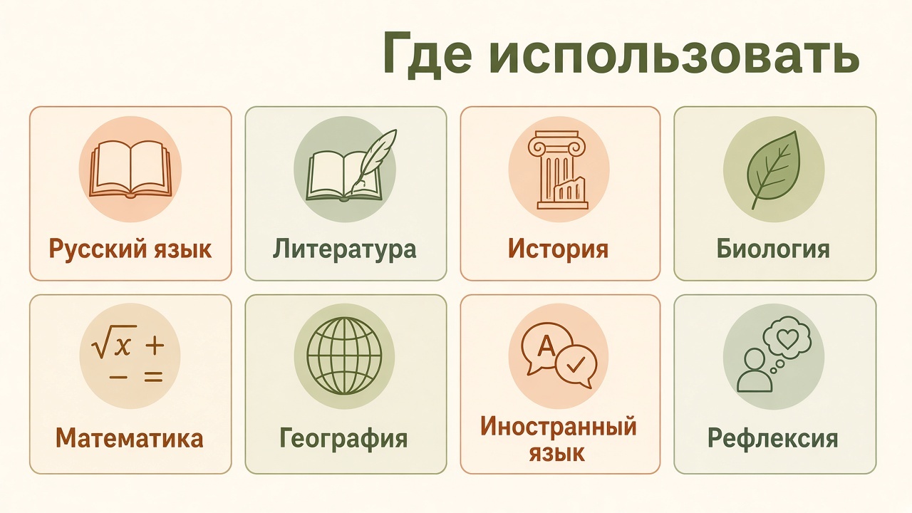 Предметы, где можно использовать круг ответов на время