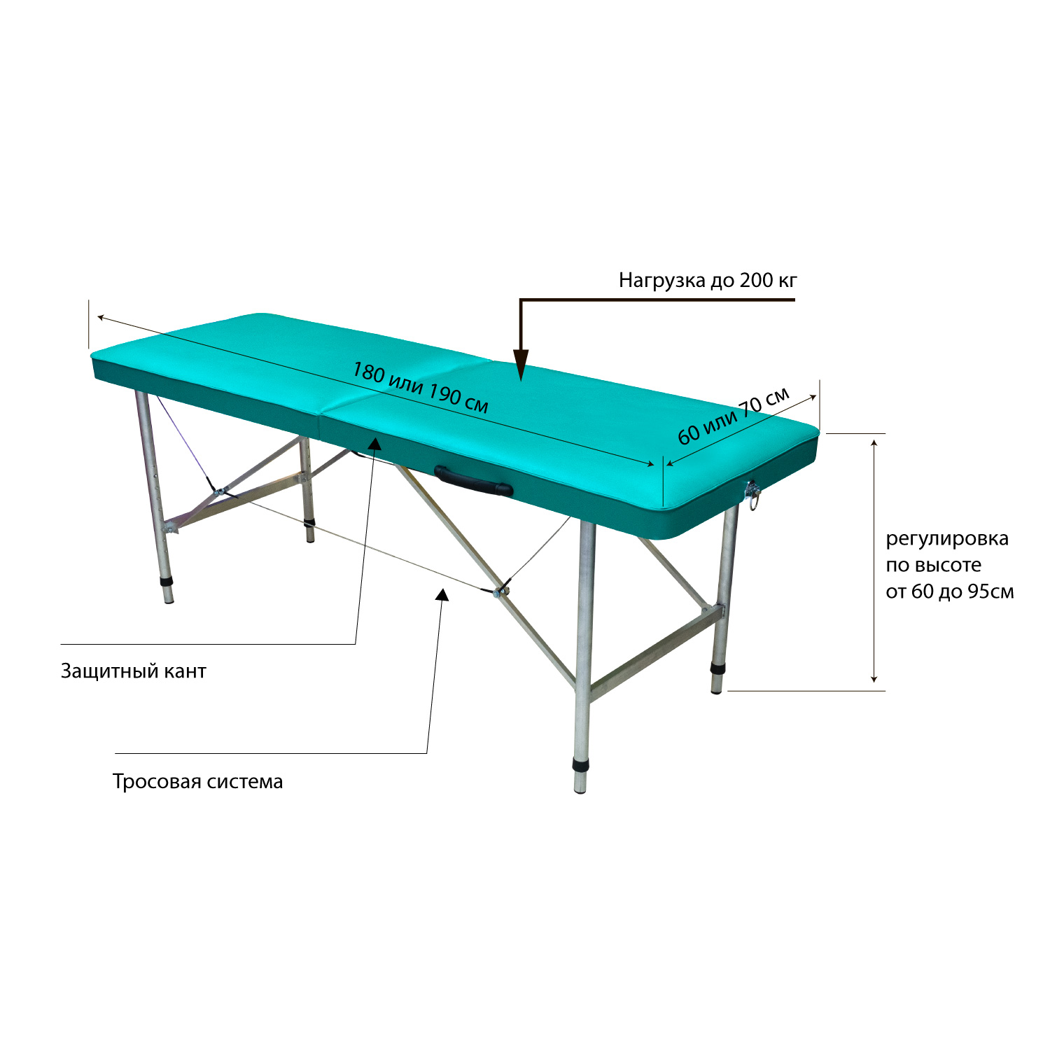технические характеристики массажный стол