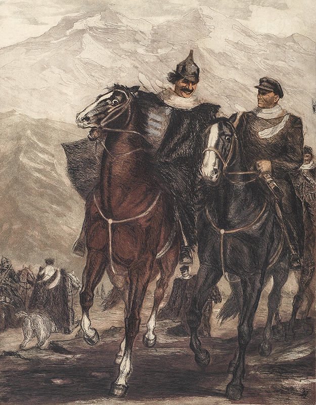 Г.К. Орджоникидзе и С.М. Киров на Северном Кавказе в 1920 году. 1945