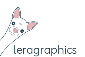 Leragraphics brand logo featuring modern, minimalist typography with custom graphic details inside the letters.
