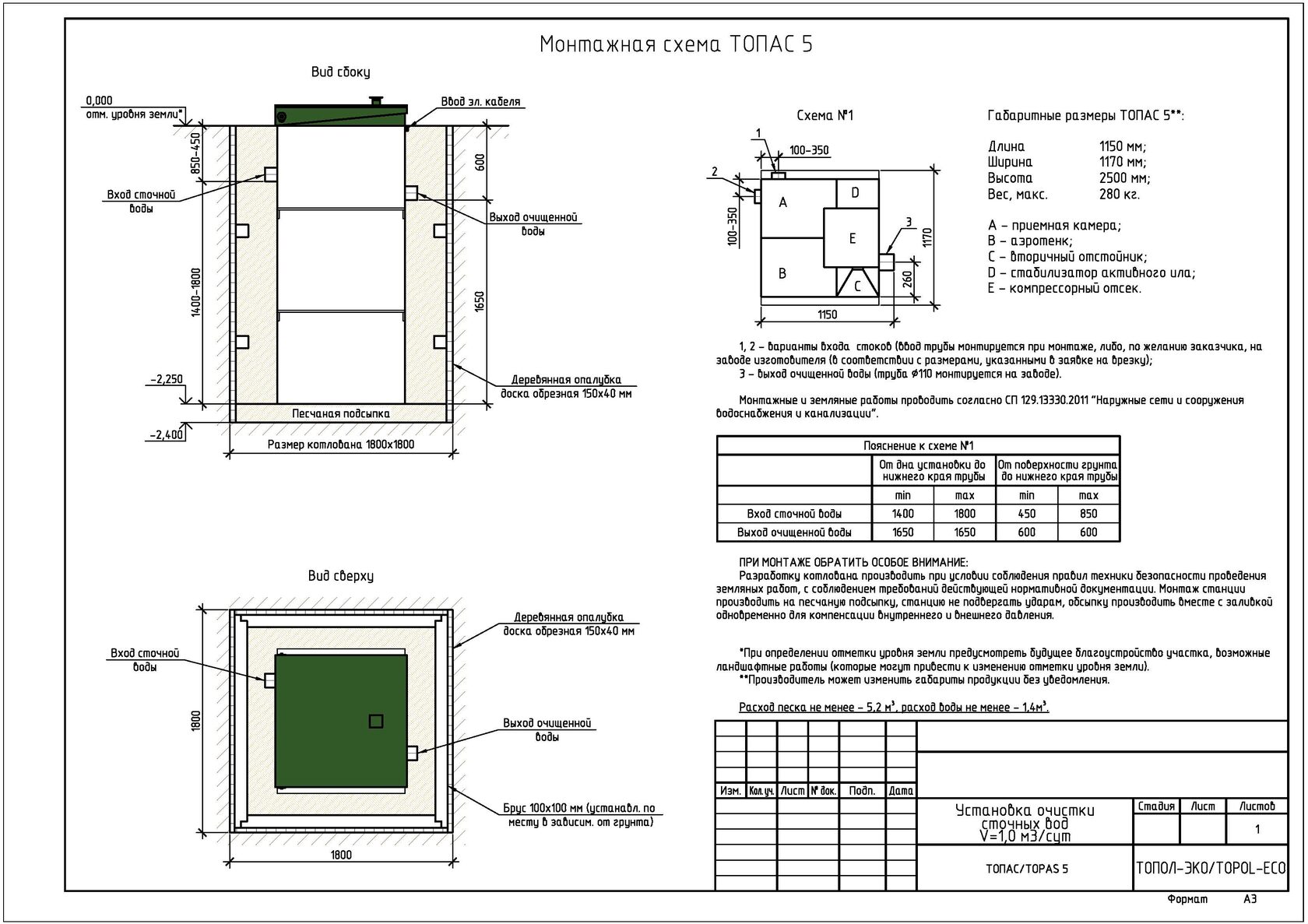 монтажная схема аквалос 2 самотечная