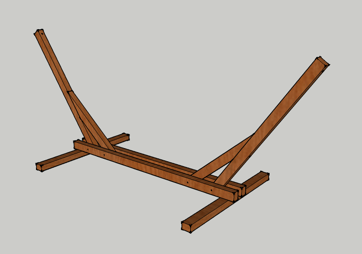 Чертеж стойки под гамак