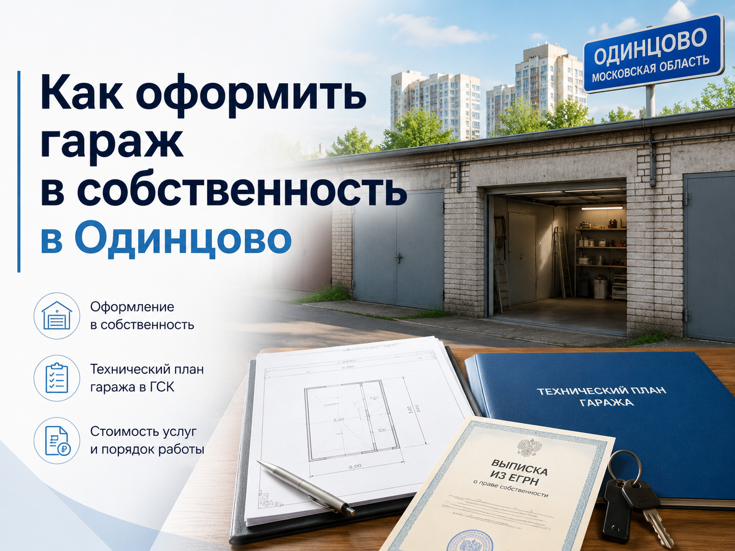 Как оформить гараж в собственность в Одинцово — технический план и регистрация права