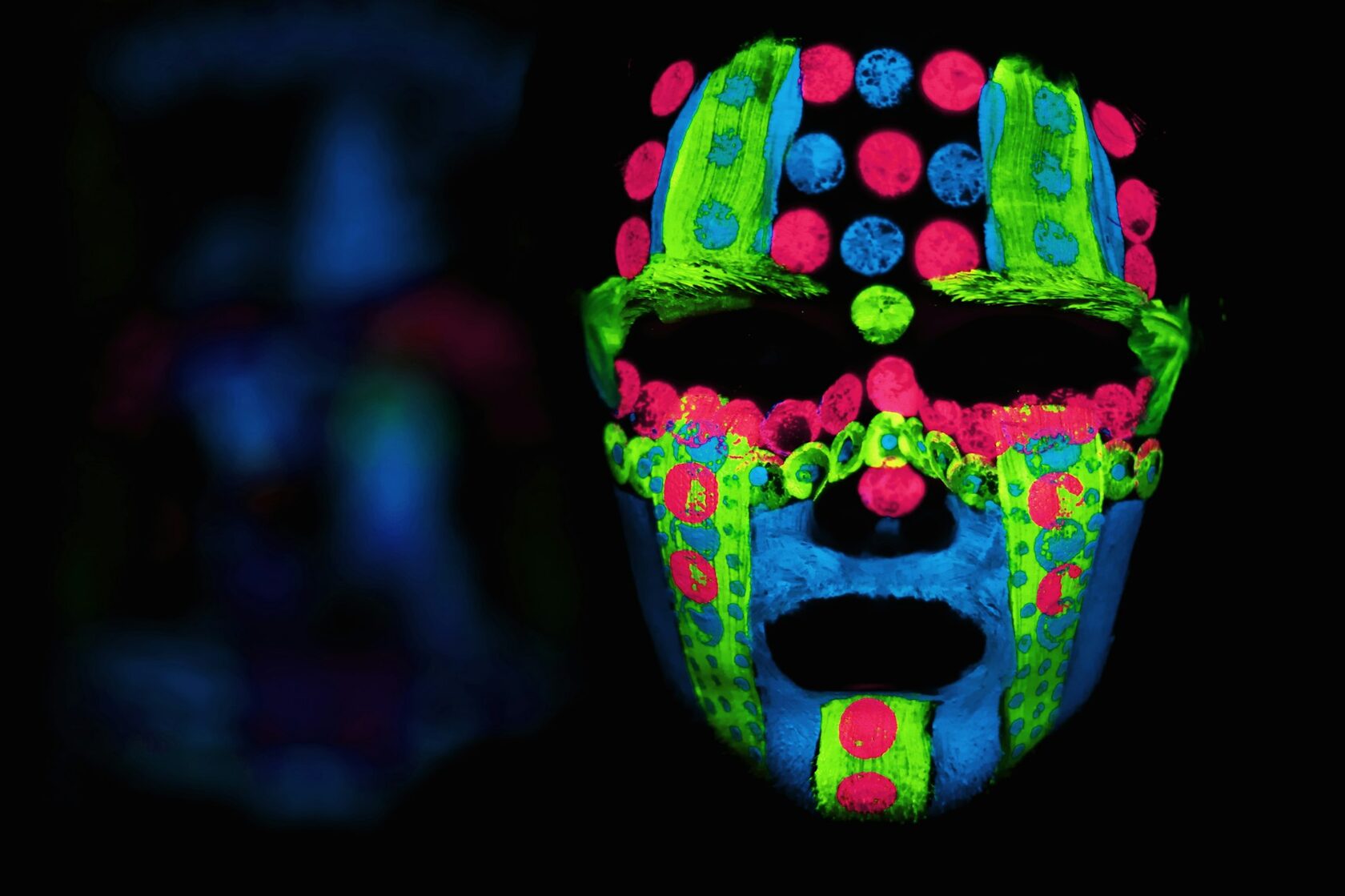Neon face paint glow party