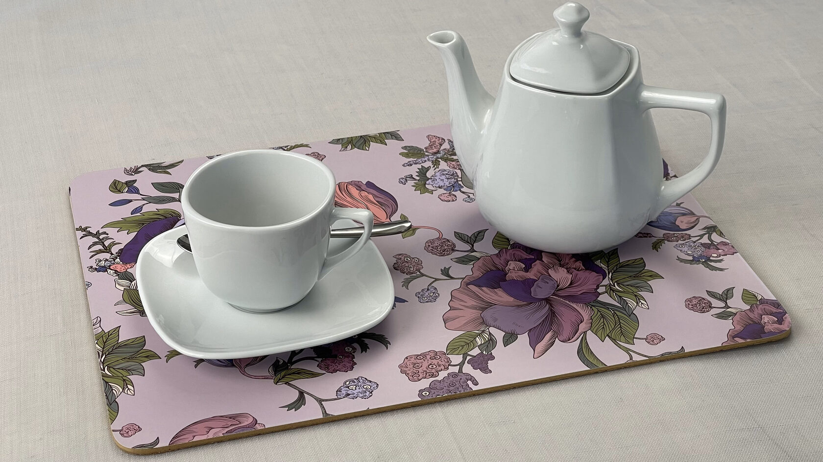 Салфетки сервировочные прямоугольные из пробки "Сад мечты"