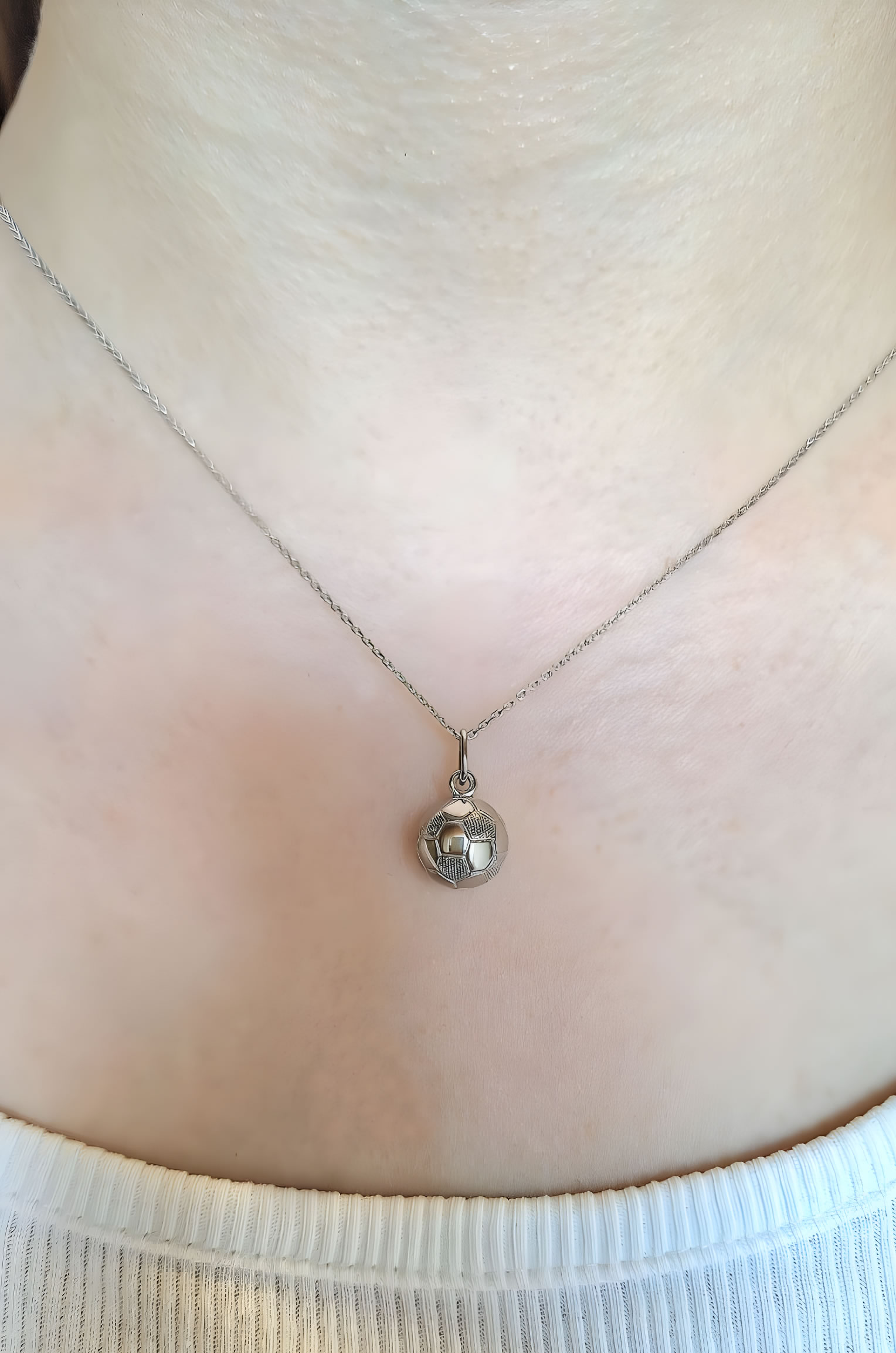 серебряная подвеска футбольный мяч Футбол