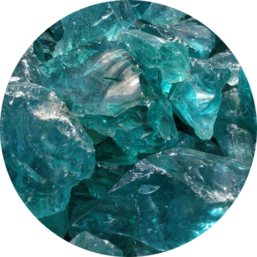 Бирюзовый эрклез, светло-голубое кусковое стекло