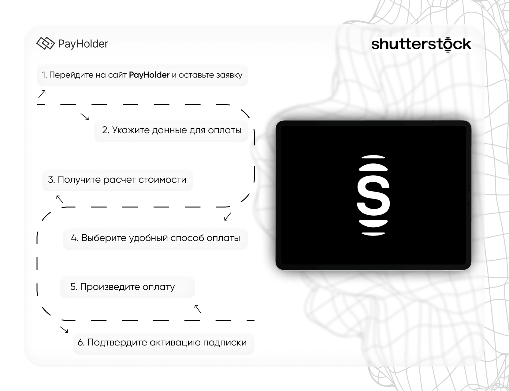 Как оплатить Shutterstock через Payholder