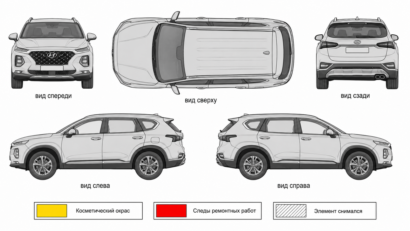 Карта ЛКП Hyundai Santa Fe