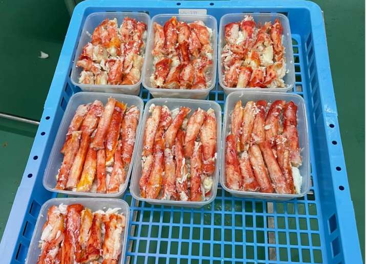 King crab meat combo shoulder meat + propodus production