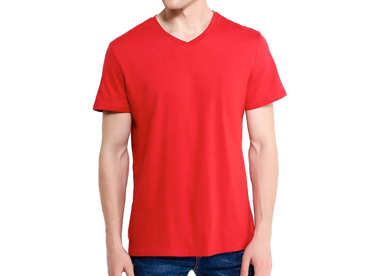 Печать на красной мужской футболке
