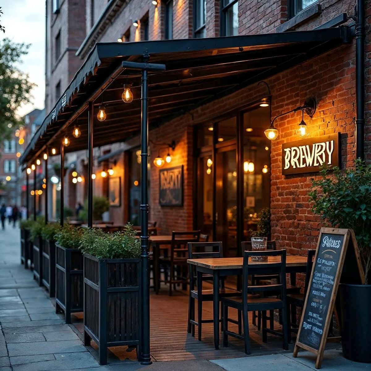 Brewery facade light reference