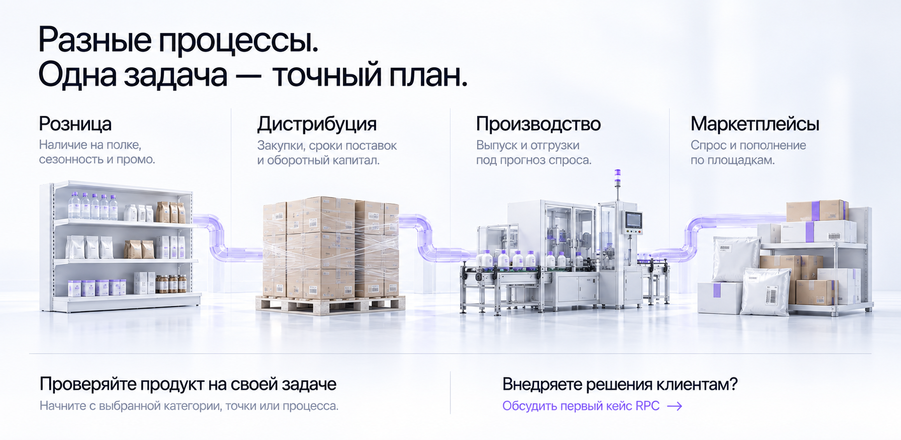 Розничная полка, склад, производство и отгрузки соединены в один процесс