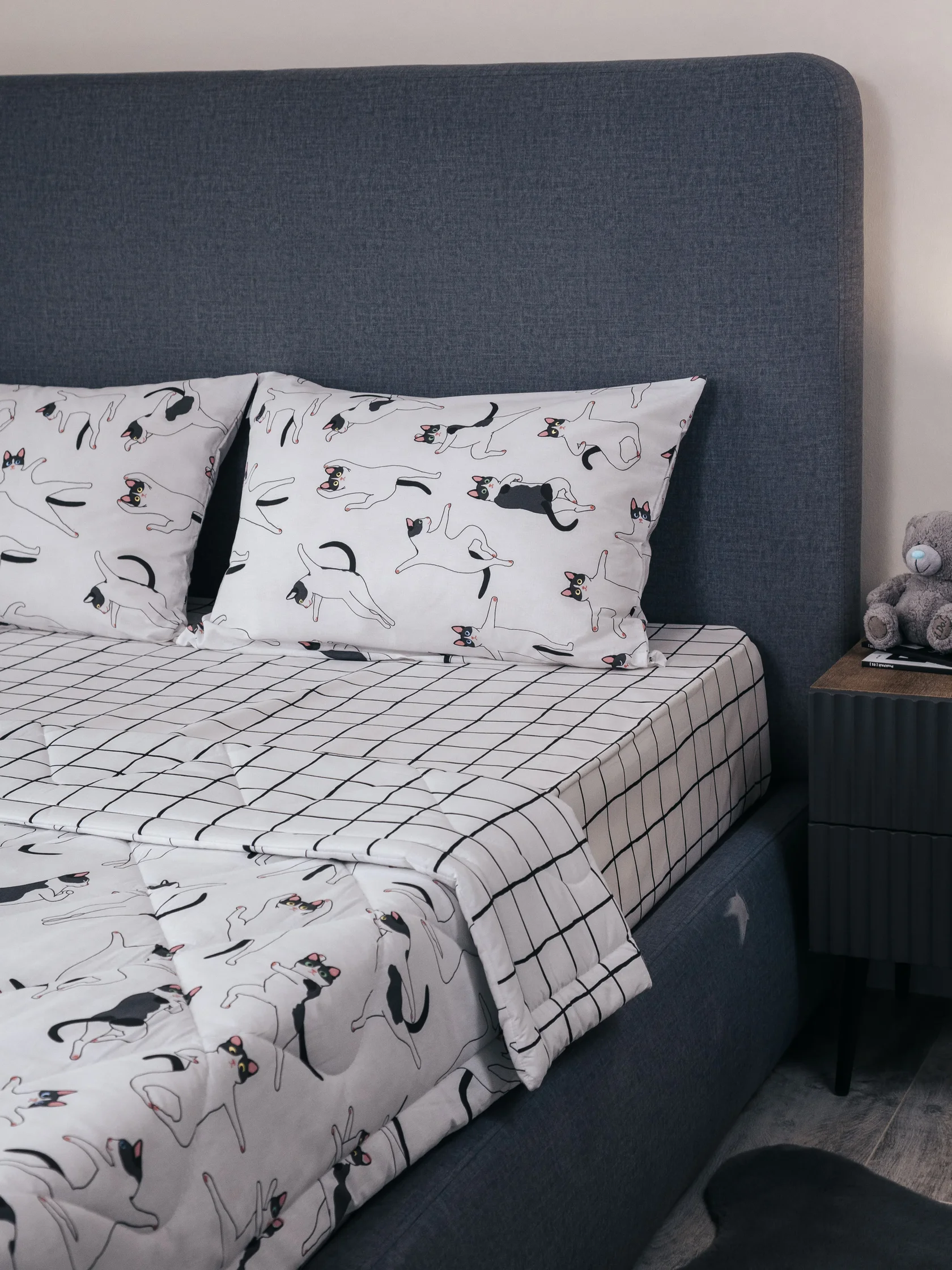 Комплект постельного белья со встроенным одеялом из перкаля — прочные ткани