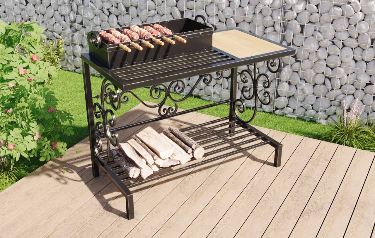 Прочный кованый мангал с толстым металлом и устойчивой конструкцией по Санкт-Петербургу и Ленинградской области