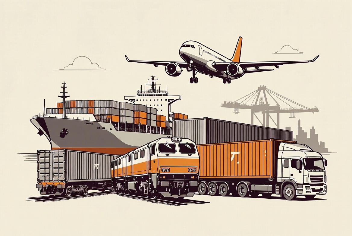 Illustration of freight & delivery
