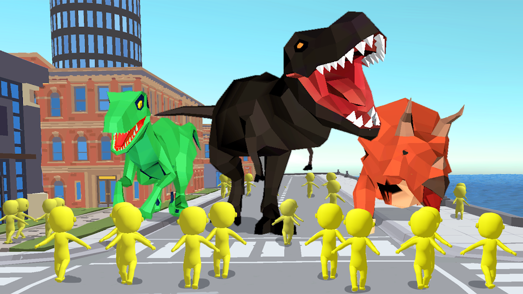 Dinosaur Rampage казуальная игра про динозавров на телефон