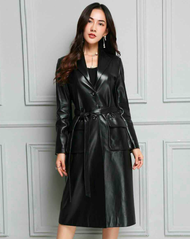 Кожаные пальто для женщин