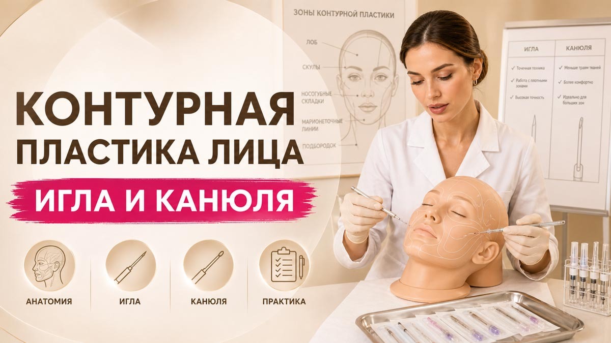 Контурная пластика лица: обучение работе иглой и канюлей