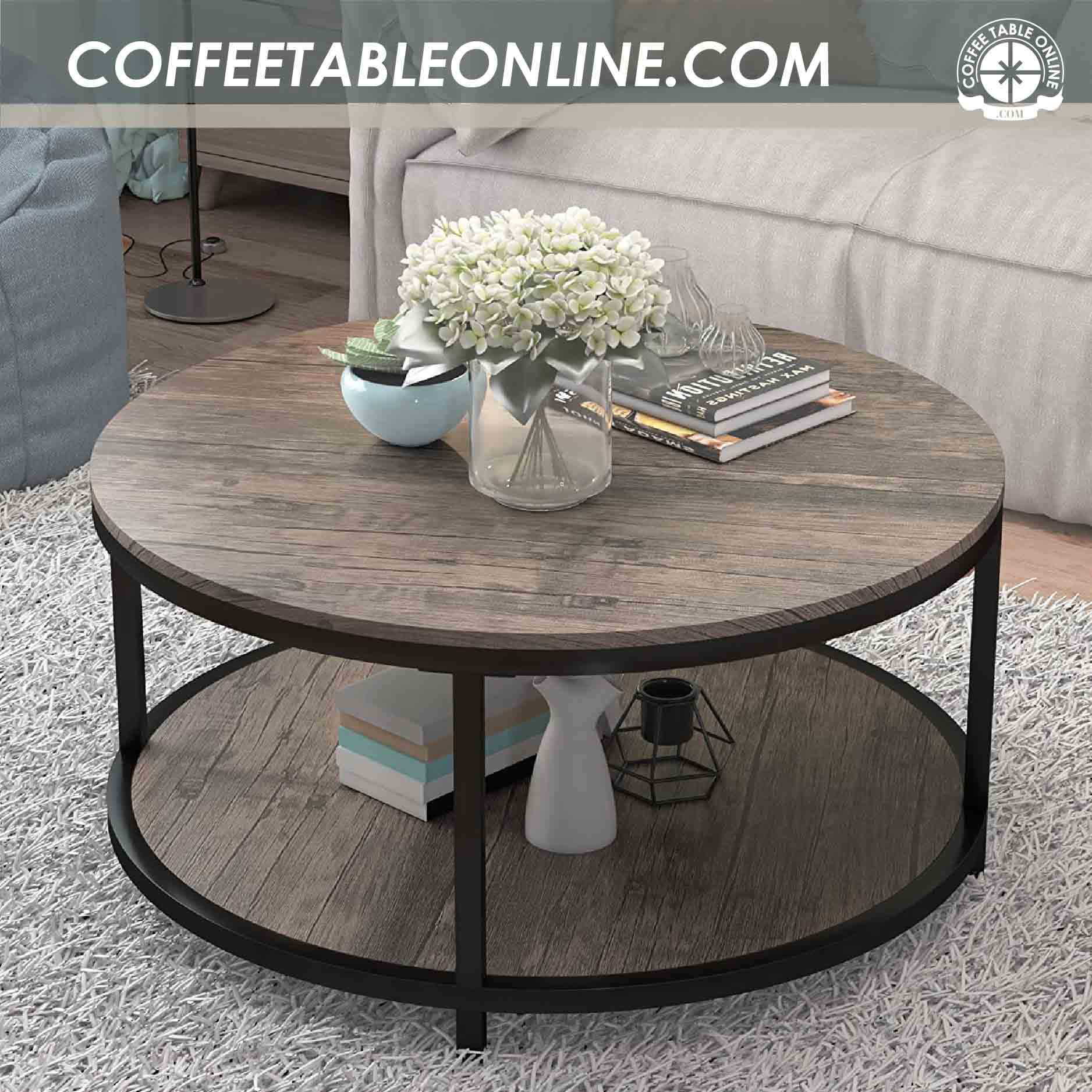 Round Wooden and Rustic Coffee Tables