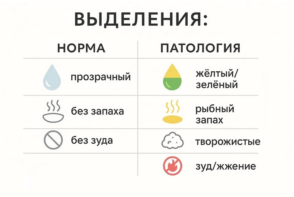 Инфографика: как отличить нормальные выделения от патологических