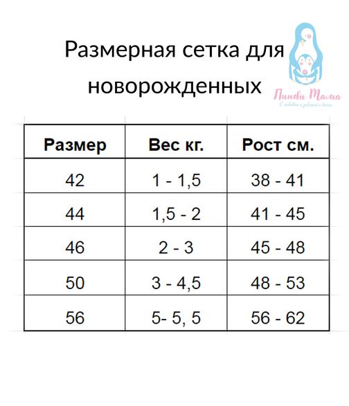 Инфинити размерная сетка