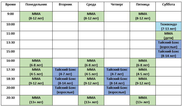 Расписание по залам асгм