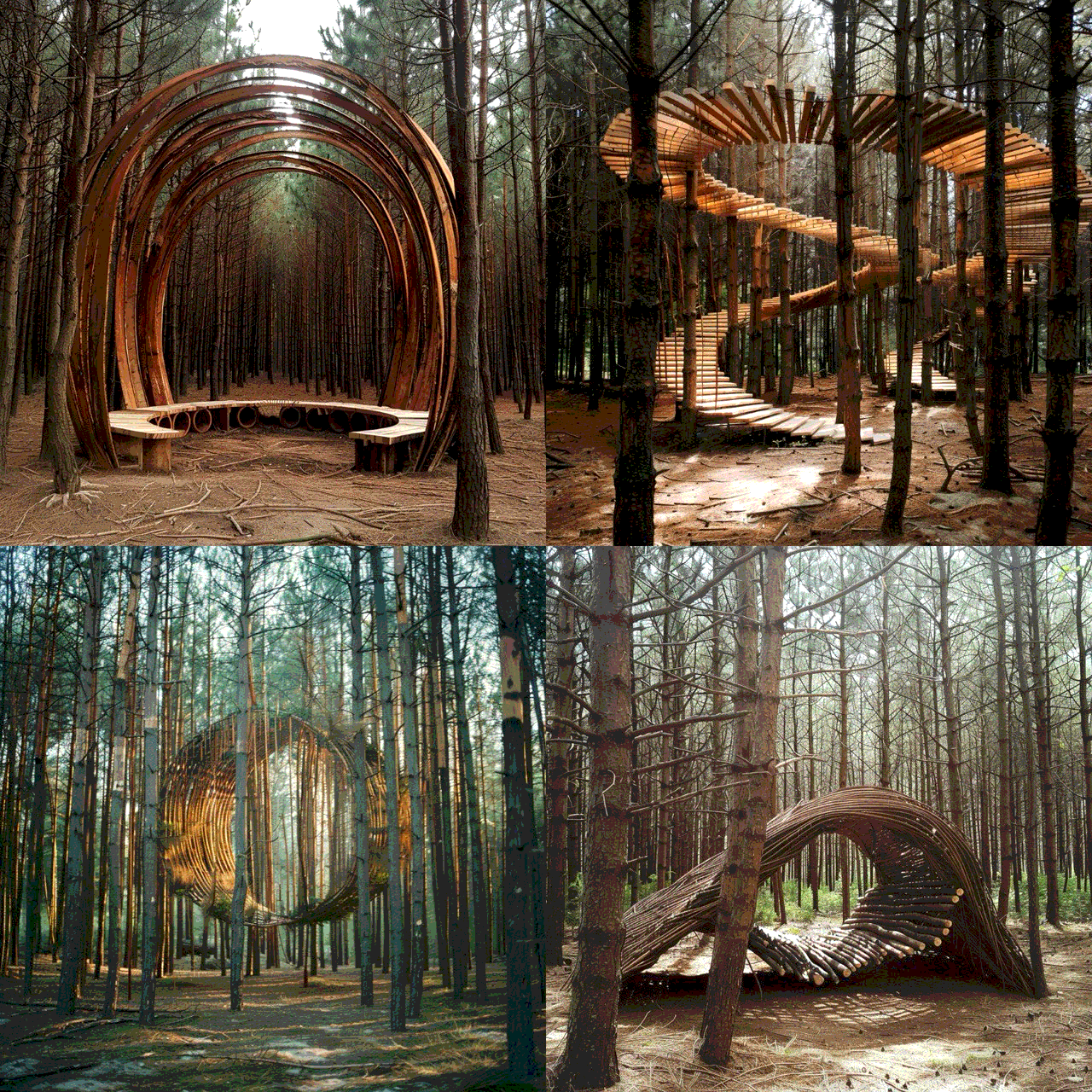 артобъекты в лесу