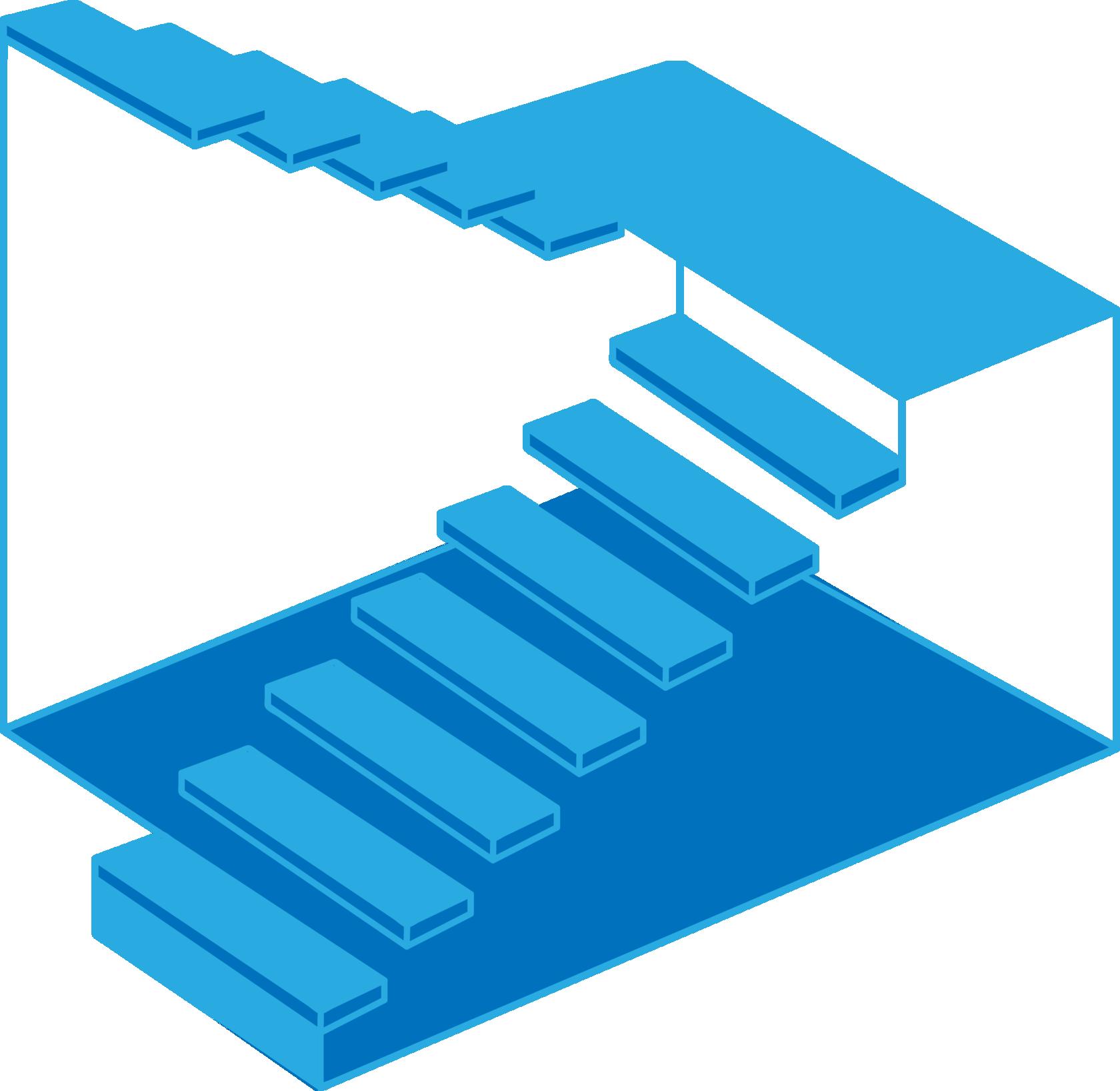 Лестница с двумя прямыми маршами