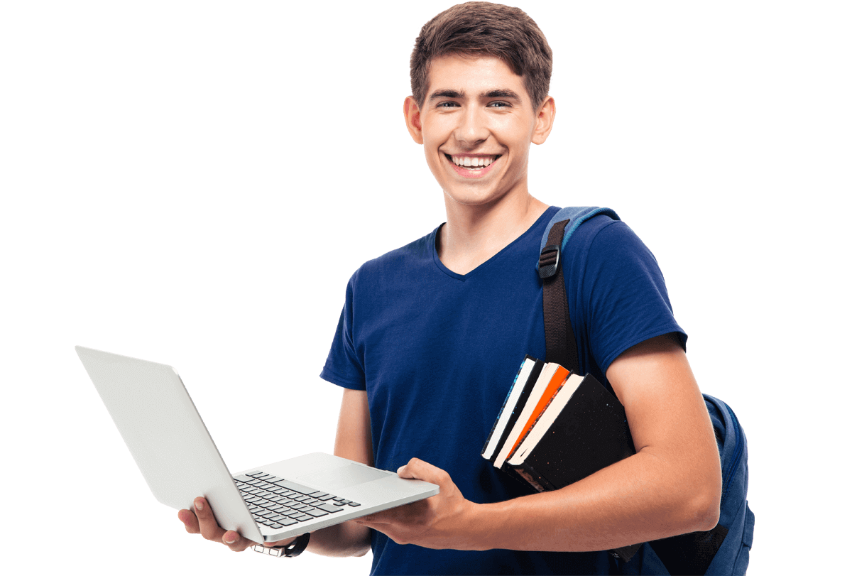 Man university. Студент с ноутбуком на белом фоне. Портрет студента. Парень студент на белом фоне. Юноша.