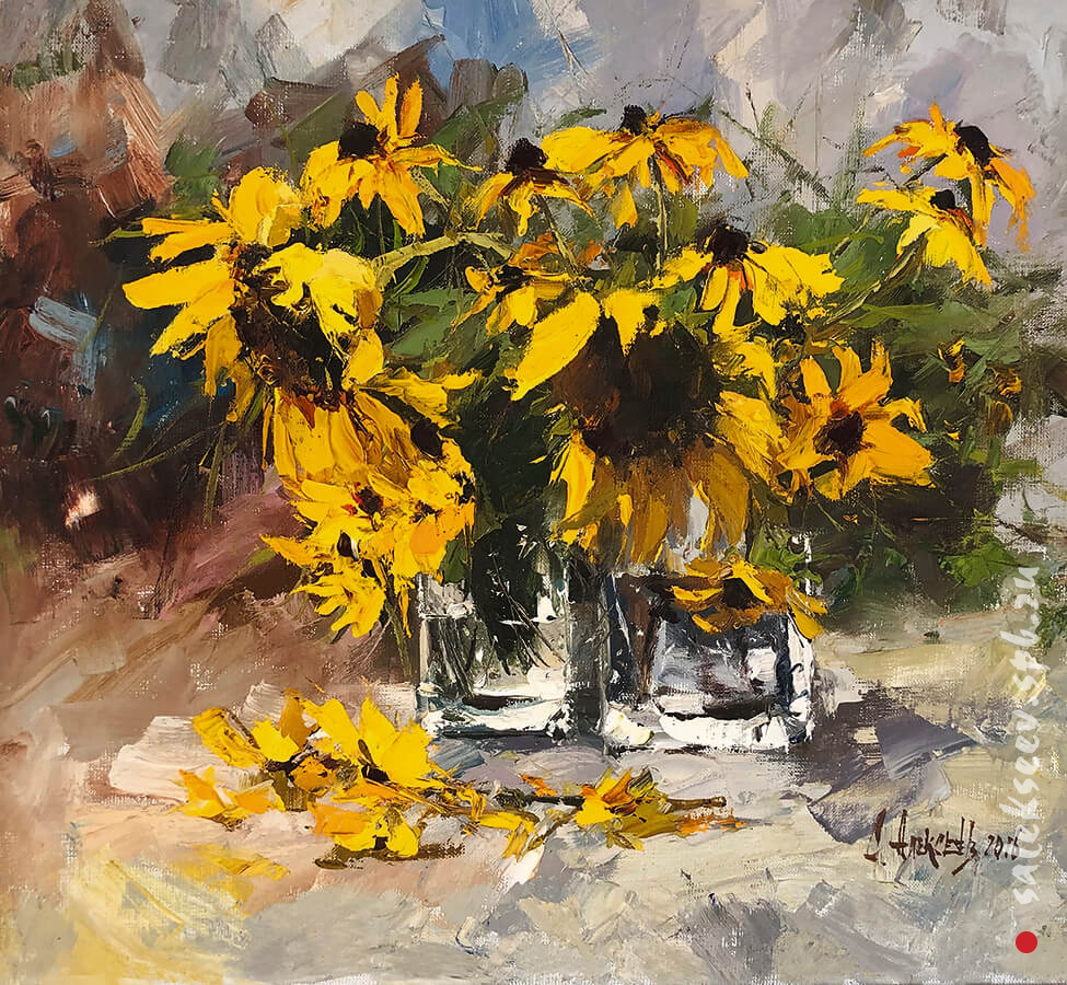 Sunflowers. 2016. Oil on canvas, 50x55 cm