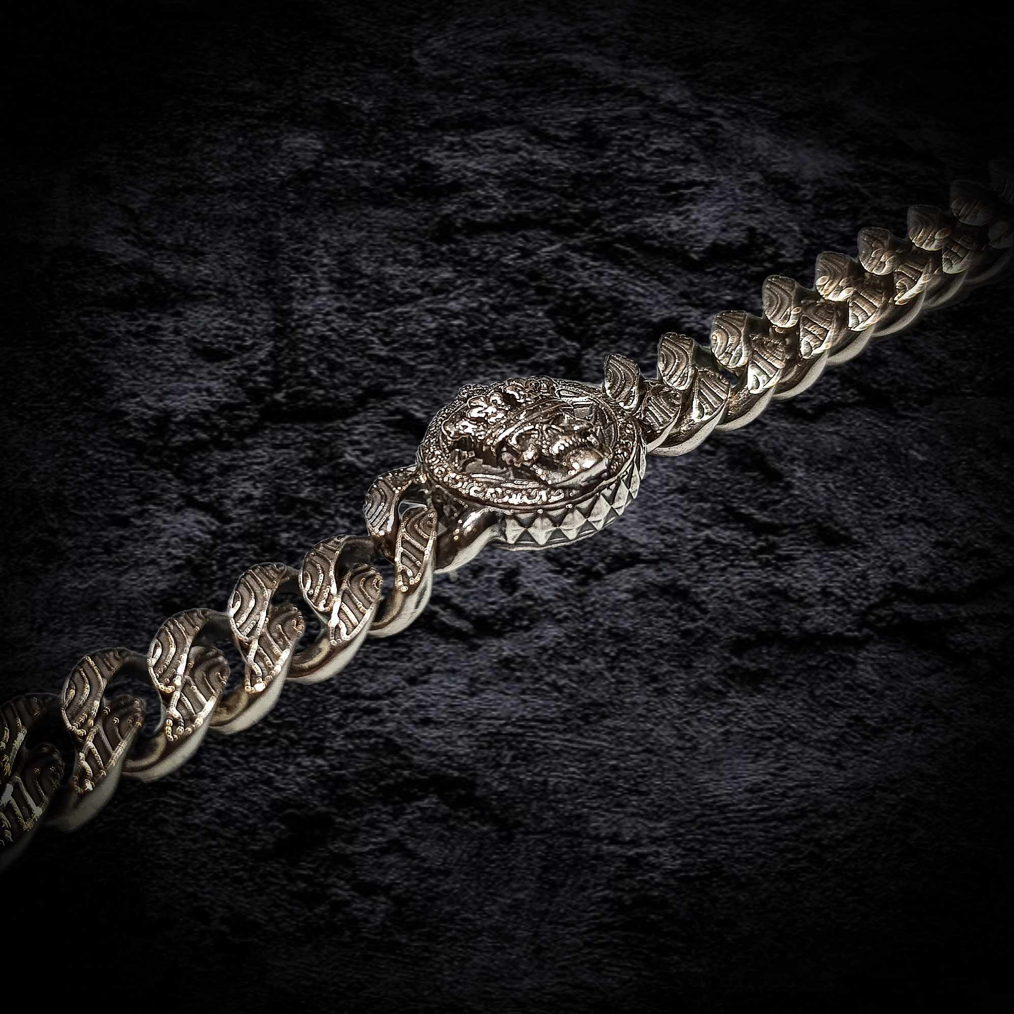 мужской брутальный браслет, массивный серебряный браслет, мужской браслет.