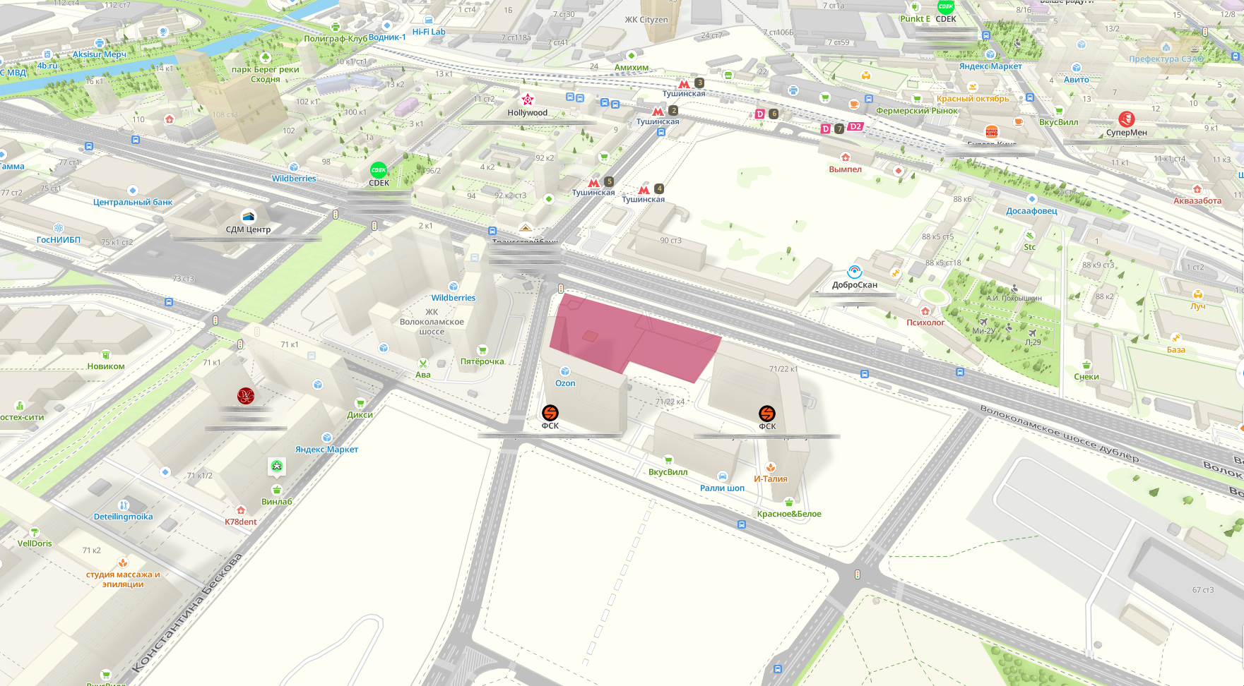 Пятно застройки ЖК Волоколамское шоссе, 75