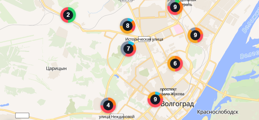 Карта заправок в Волгограде