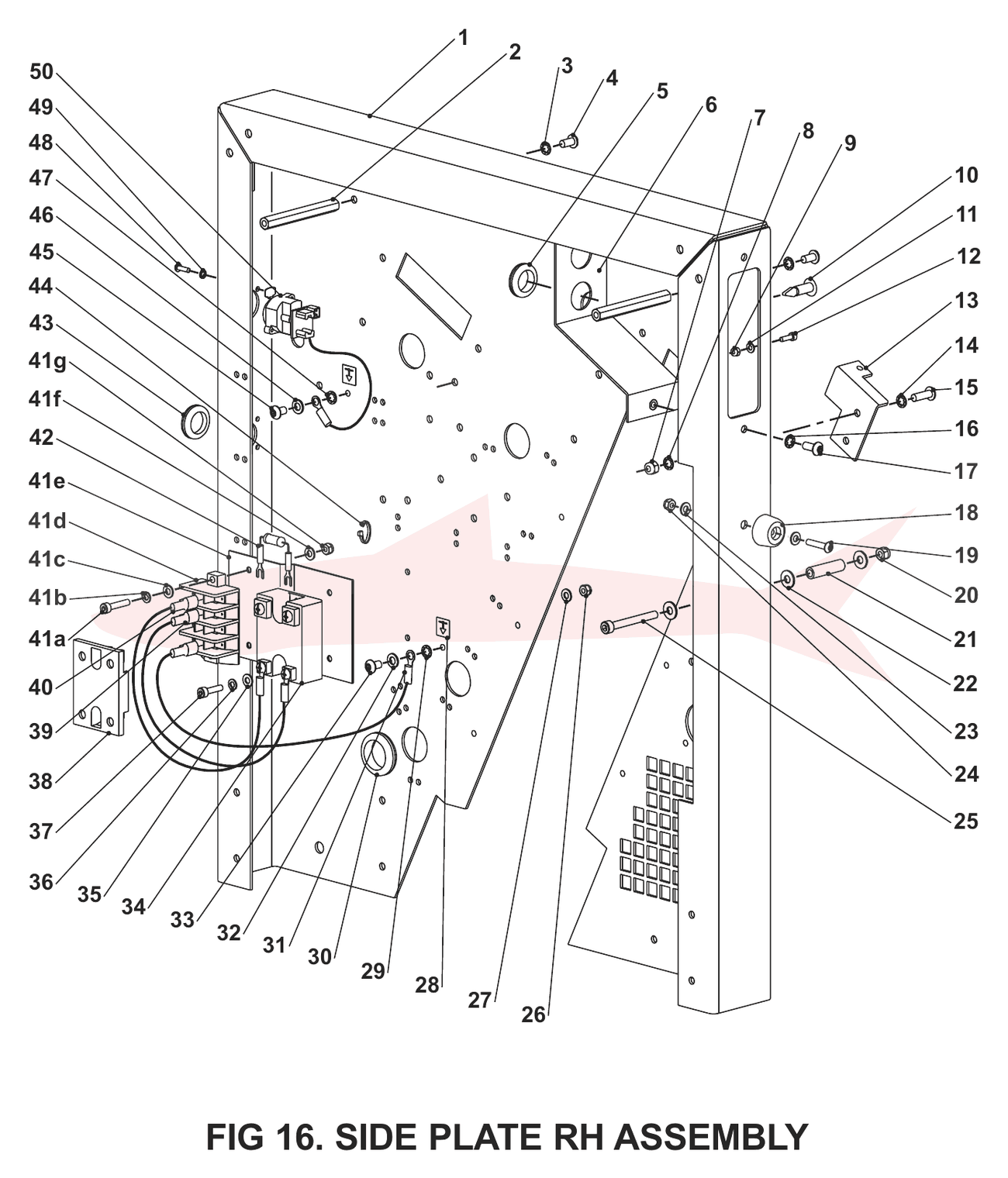 Morgana TrimMaster Pro Fig 16 Side Plate R/H Assembly — схема деталей