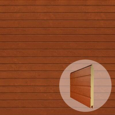 Гаражные секционные ворота цвет золотой дуб