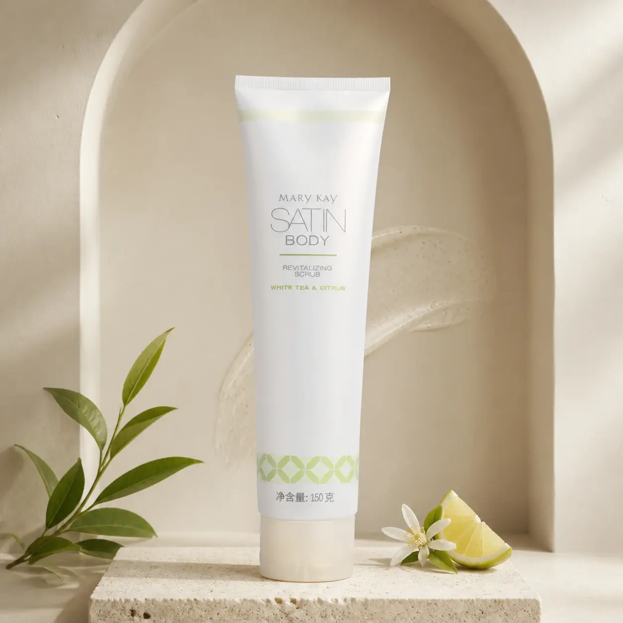 Обновляющий скраб Satin Body Белый чай и цитрус