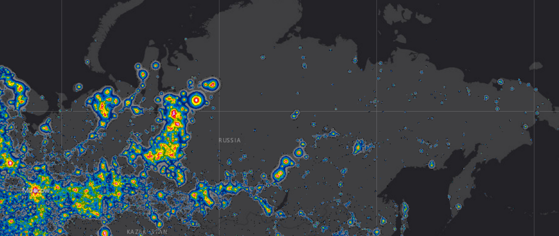 Карта засветки россии
