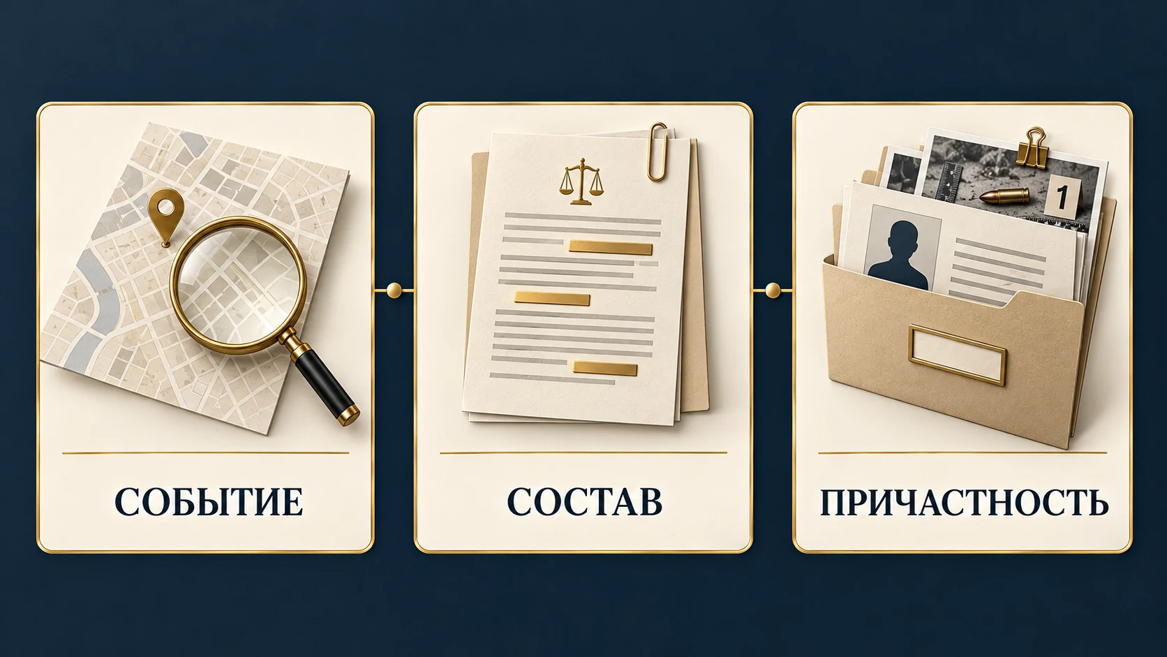 Концептуальная схема проверки фактов, состава преступления и участия конкретного лица