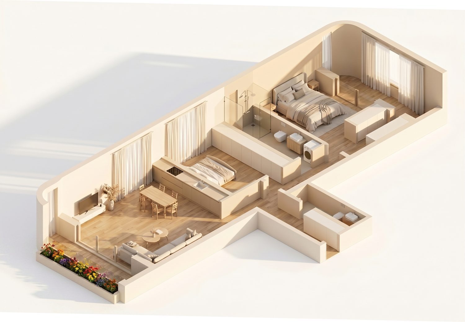 Floor plan Two-bedroom apartment 117.3 m² – Zen Gardens, Bar