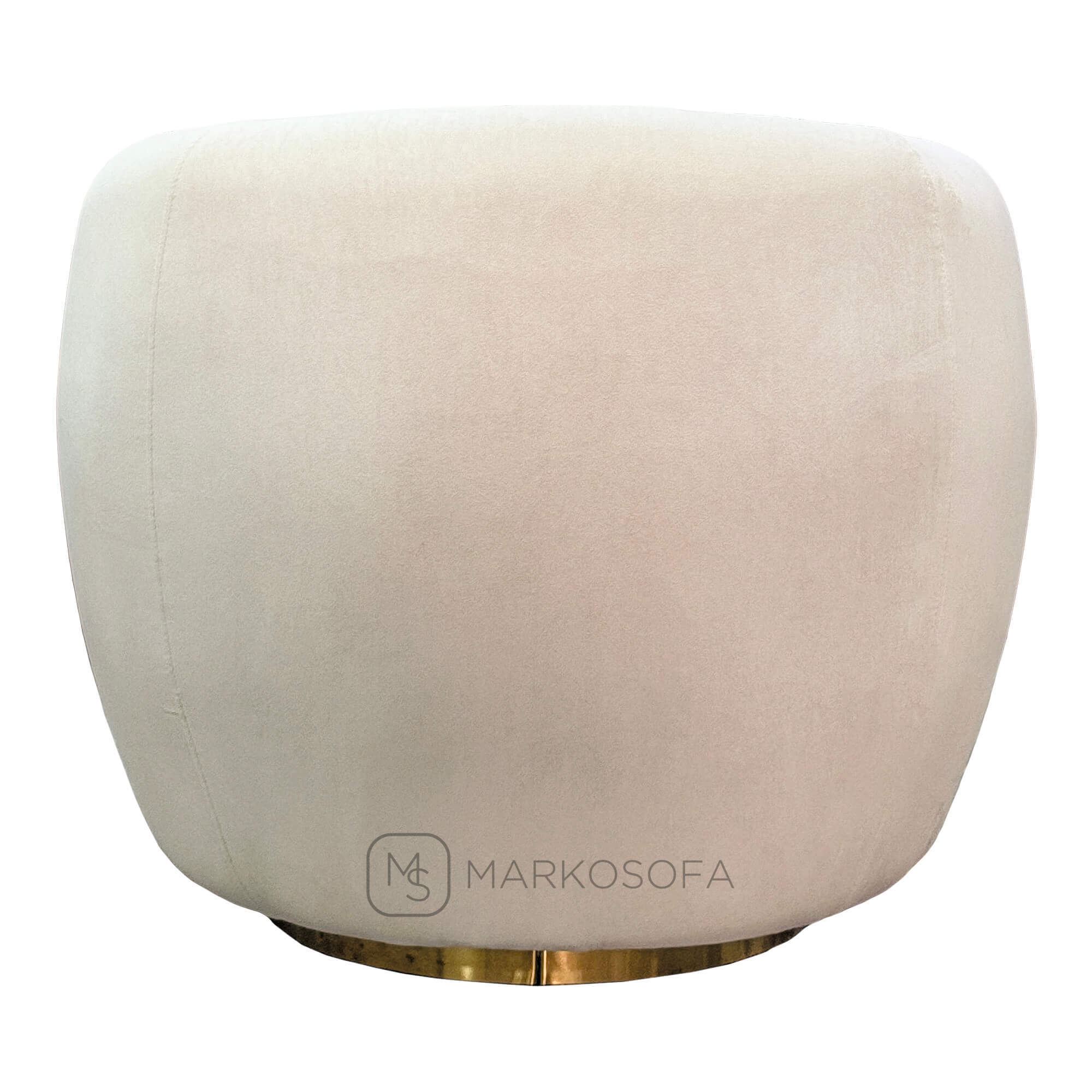Реплика поворотного кресла Рокси Эйчхольц Swivel Chair|Roxy Eichholtz на заказ в обивке из белого букле на латунном кольце