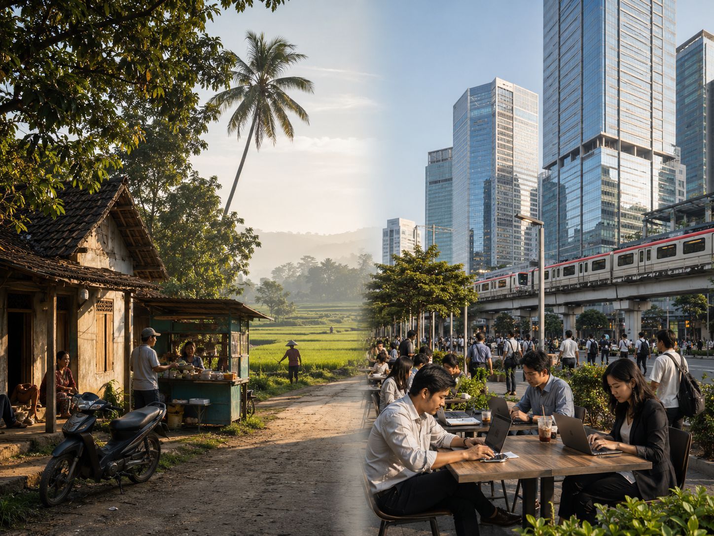 kehidupan kampung dan peluang kota di Indonesia