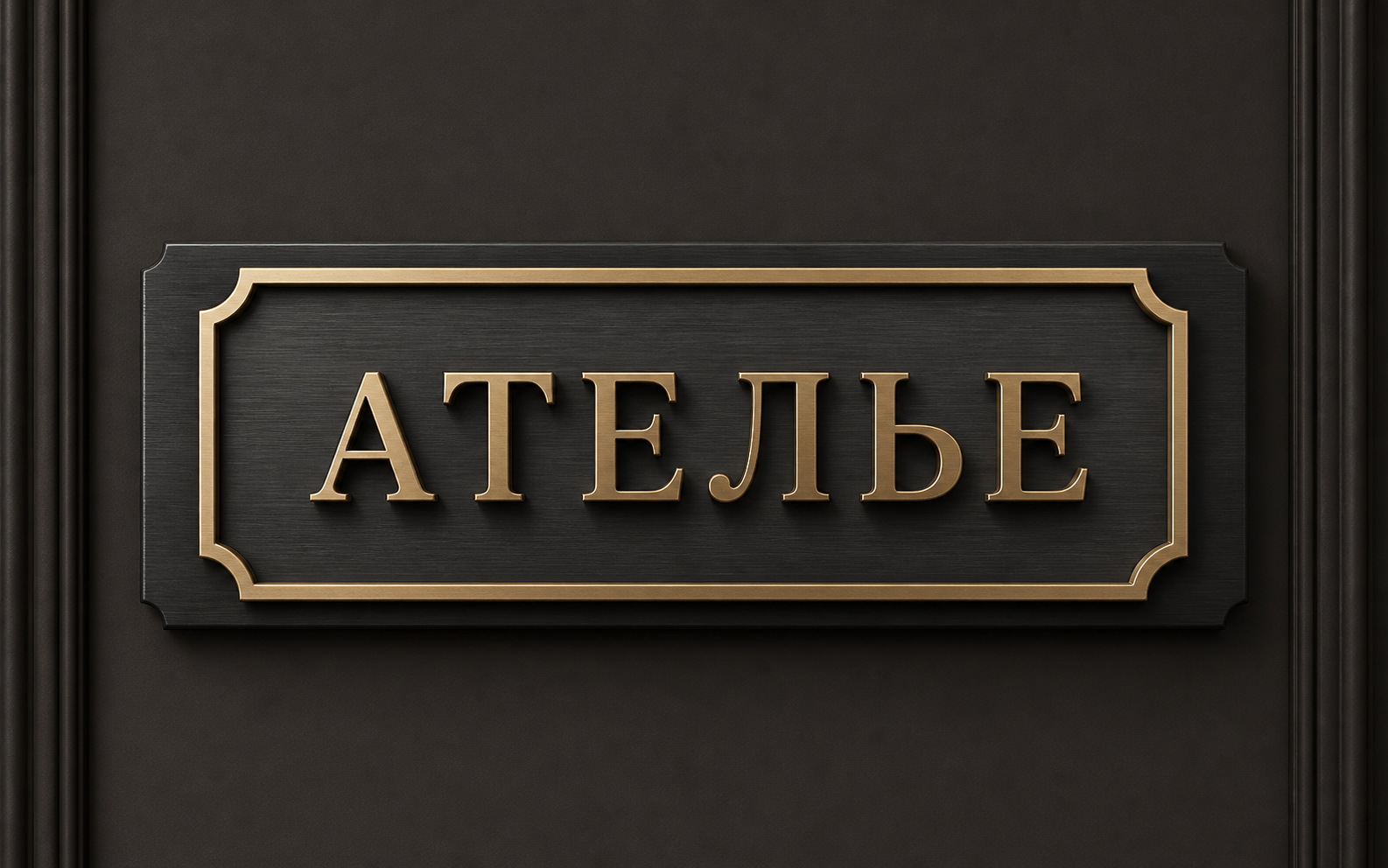 Латунная табличка на контрастной подложке