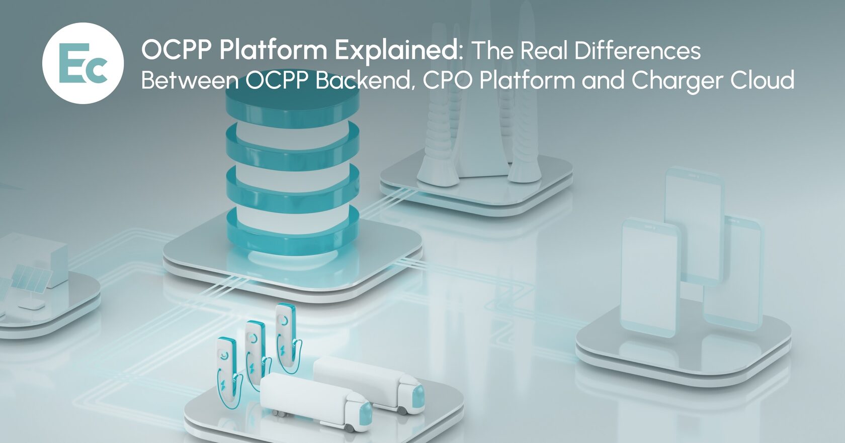 OCPP-compliant EV charging stations with trucks, cloud infrastructure, EV Charging APIs