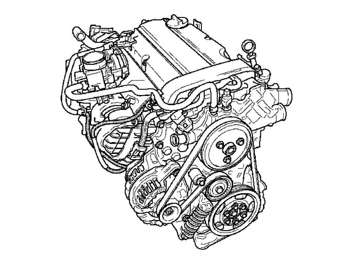 Схема двигателя Опель Астра н 1.6
