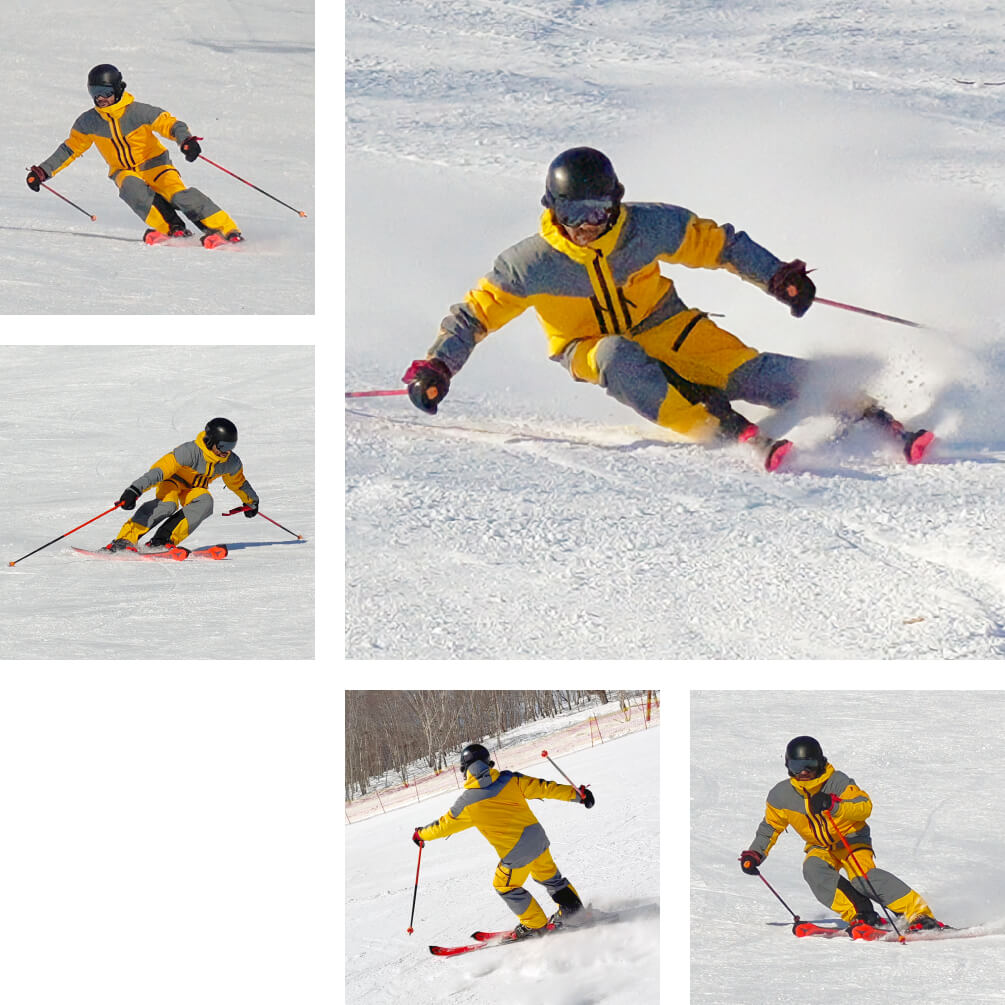 Набор скриншотов из горнолыжного онлайн-курса "Арсенал упражнений на технику" от Sergio Droznini